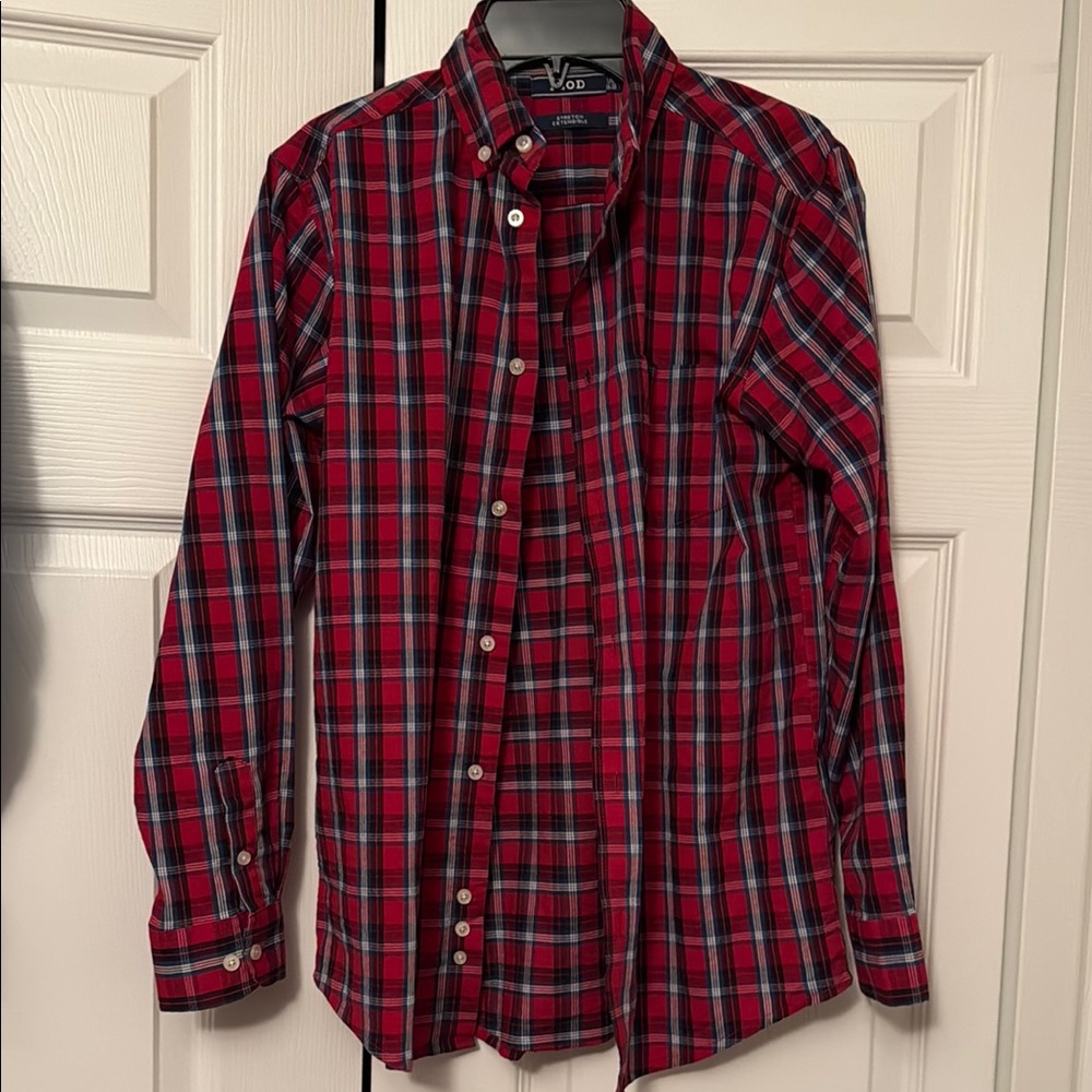Izod Classic Red and Blue Button Down Shirt
